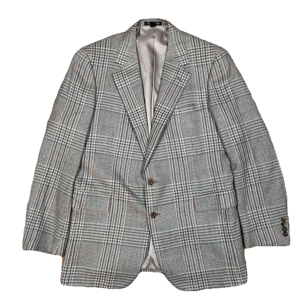 Britches Of Georgetown 100% Lambswool Made in Japan Blazer Sport Coat‎ 44L Plaid